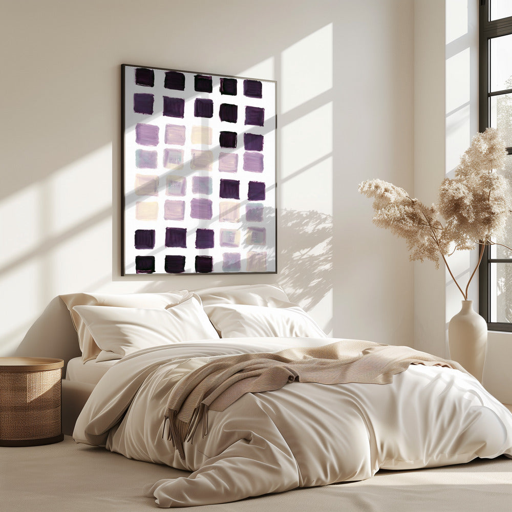Lila kariertes Quadrat Poster