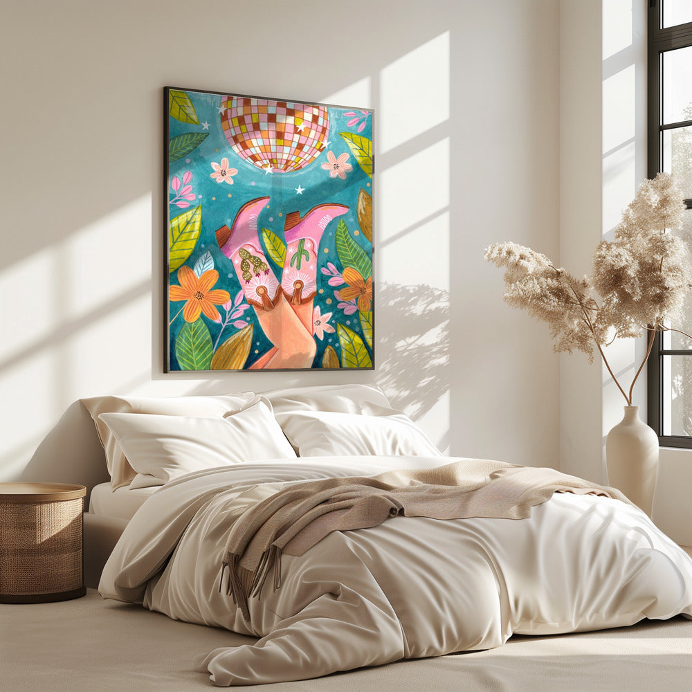 Cowboy boots and disco ball | Poster