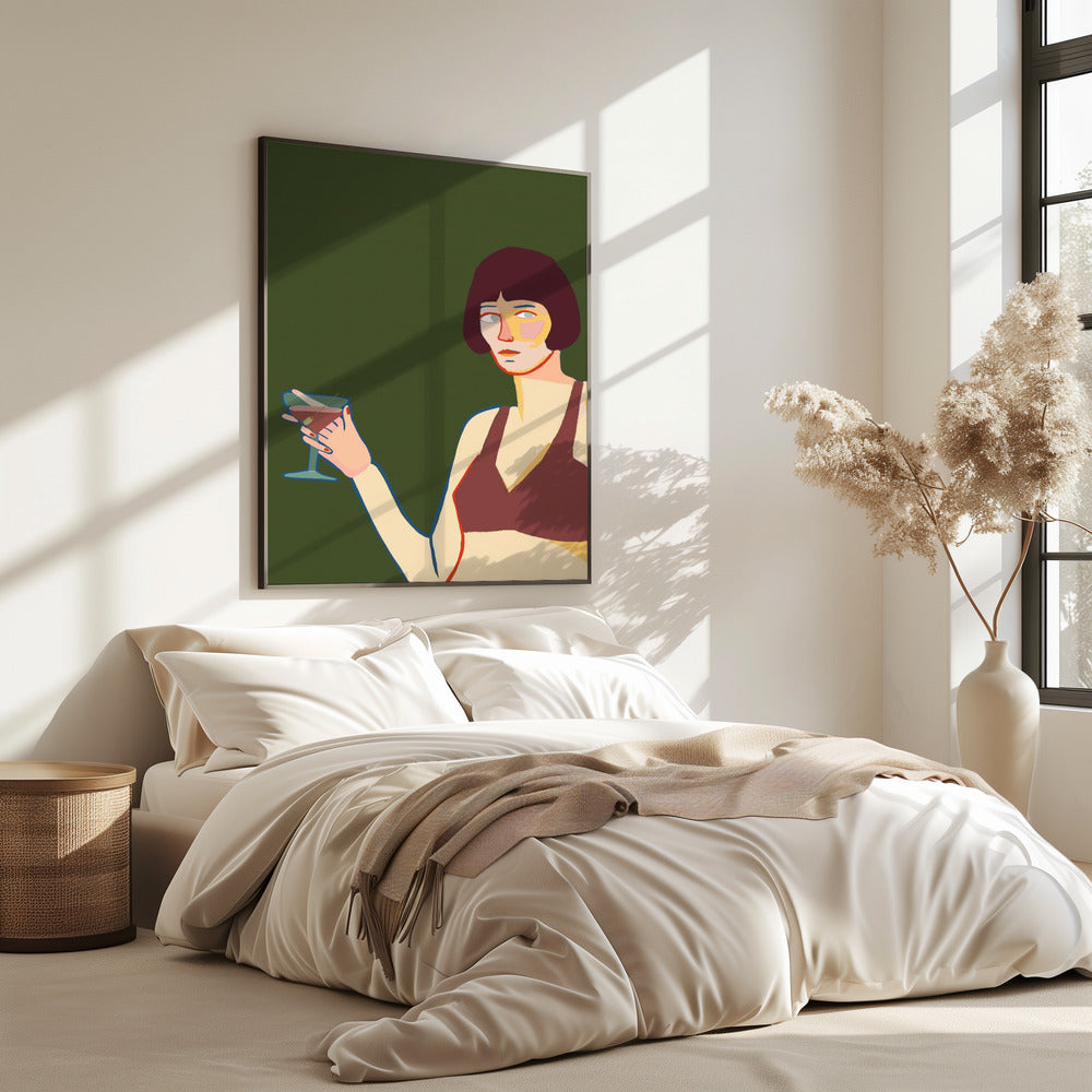 Dame mit Cocktail Martini | Poster