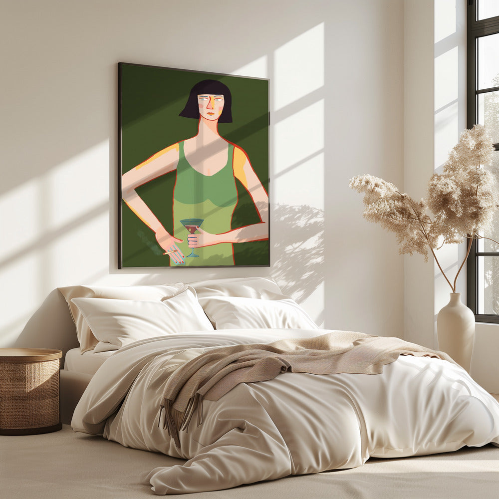 Dame mit Cocktail | Poster