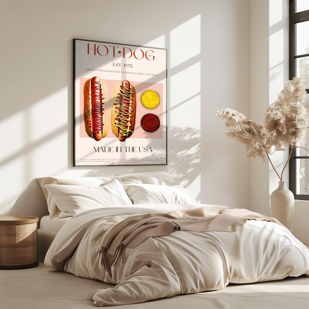 Hot Dogs mit Senf und Ketchup | Poster