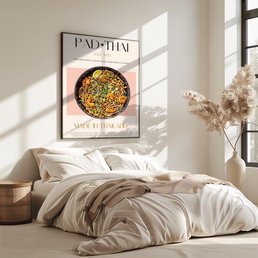 Elegante Illustration von Pad Thai | Poster
