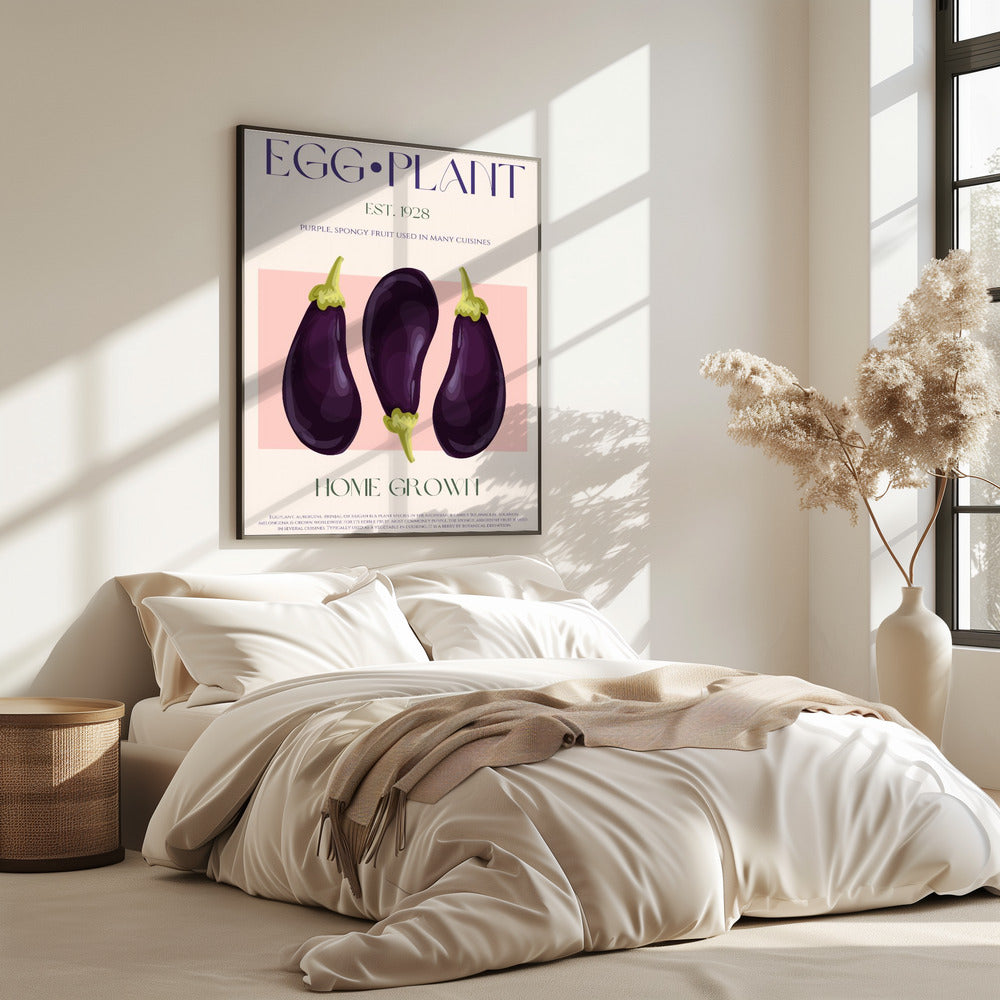 Drei leuchtend lila Auberginen | Poster
