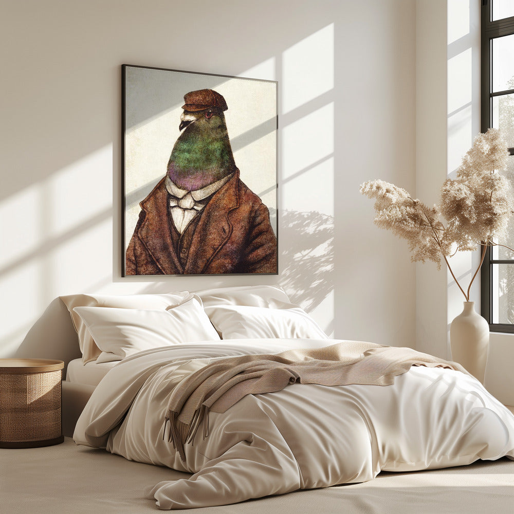 Pigeon Dressed In Vintage Attire | Poster