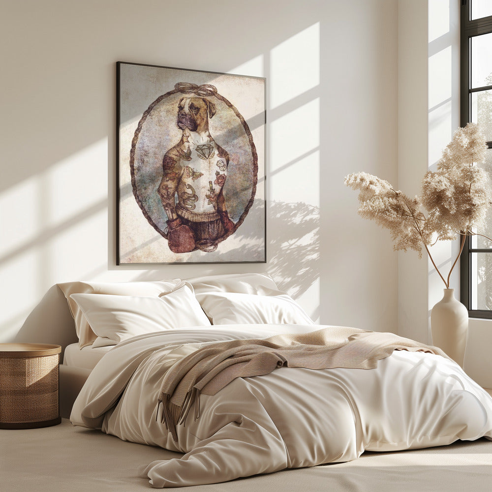 Tattooed Boxer Pup | Poster