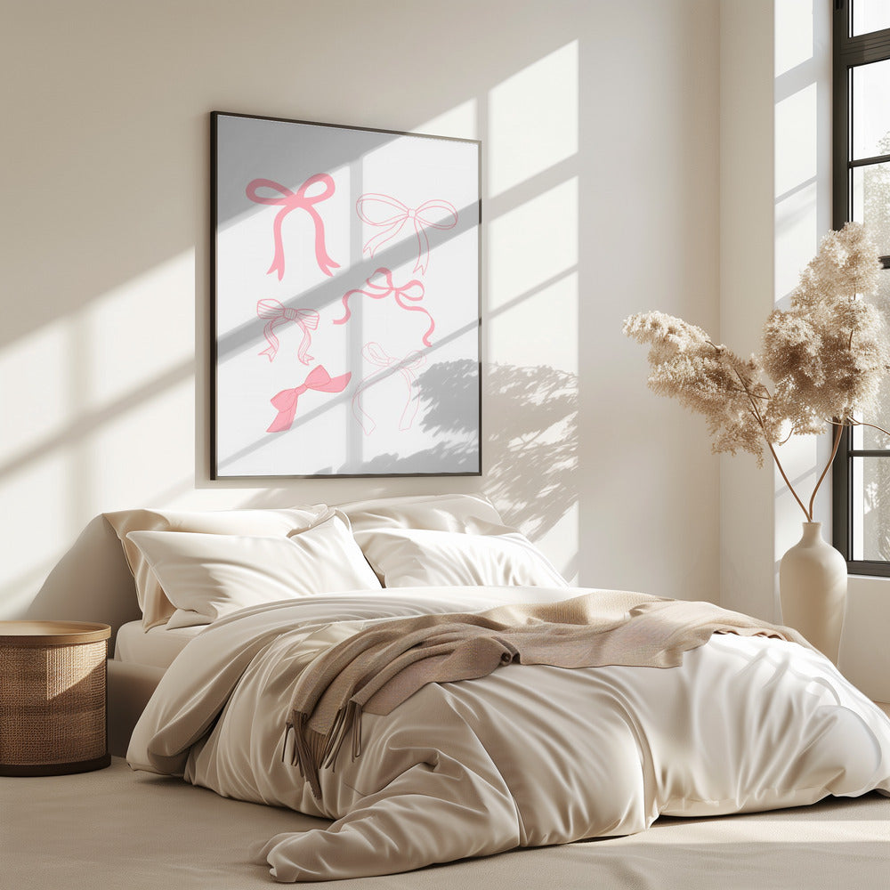 Sechs rosa Schleifen in verschiedenen Stilen | Poster