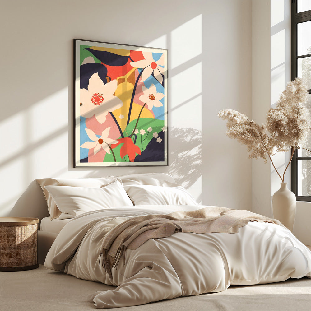 Abstrakte Kunst Landschaft Blumen | Poster