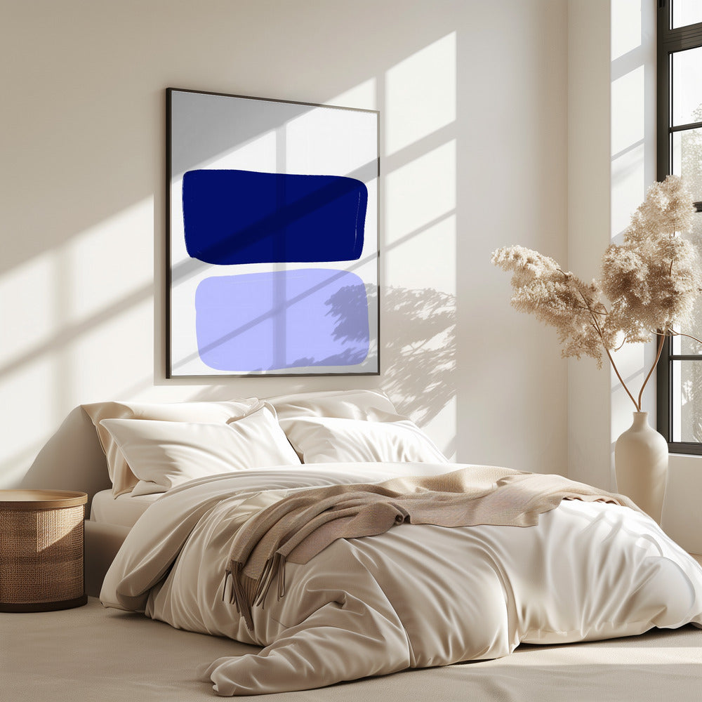 Dual Blue Blocks | Poster