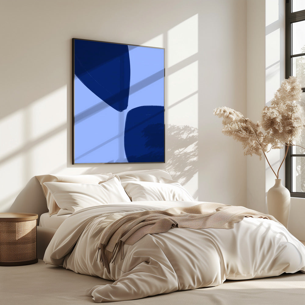 Blaue Blütenblattformen | Poster