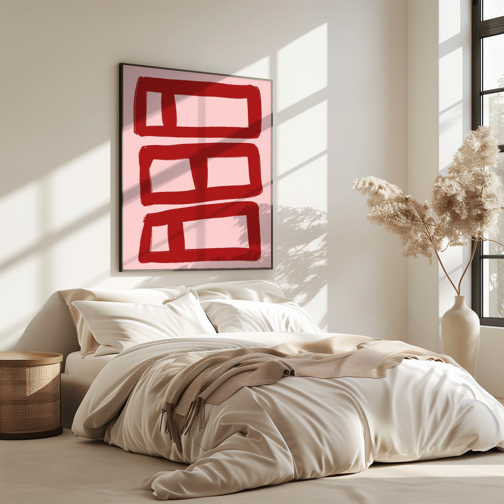 Rote Symmetrieblöcke | Poster