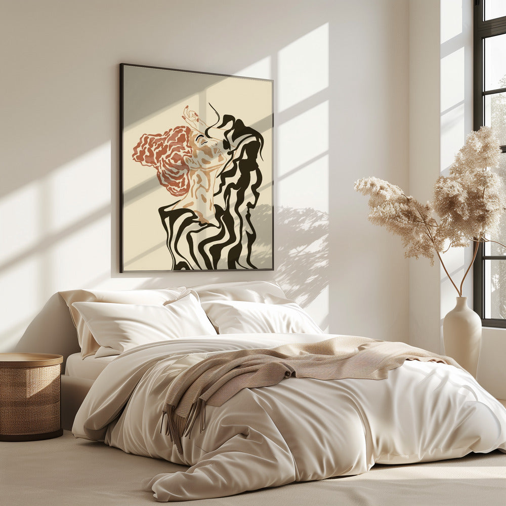Frau in gestreifter Bluse | Poster