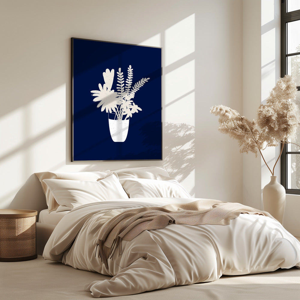 Sepia Blumensilhouette | Poster