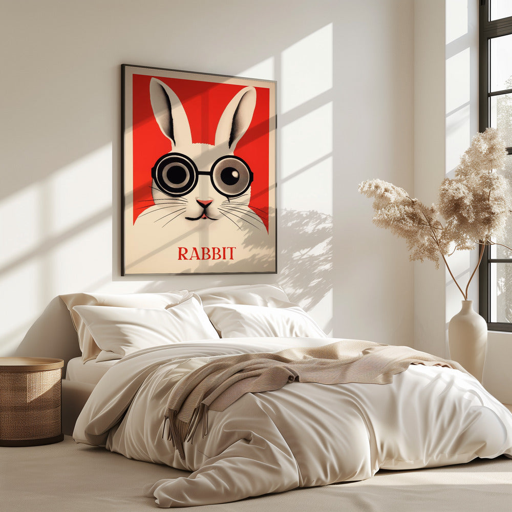 Kaninchen mit übergroßer Brille | Poster