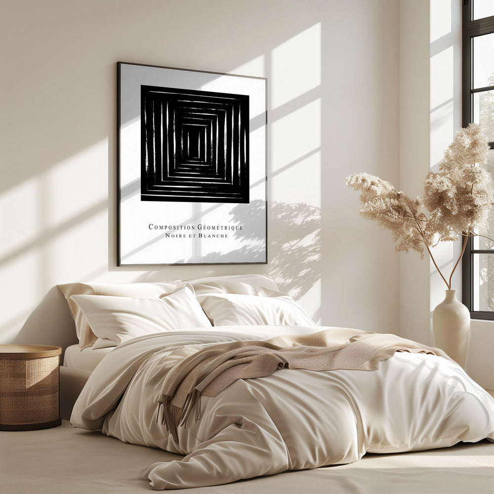 Komposition Géométrique Noire et Blanche | Poster