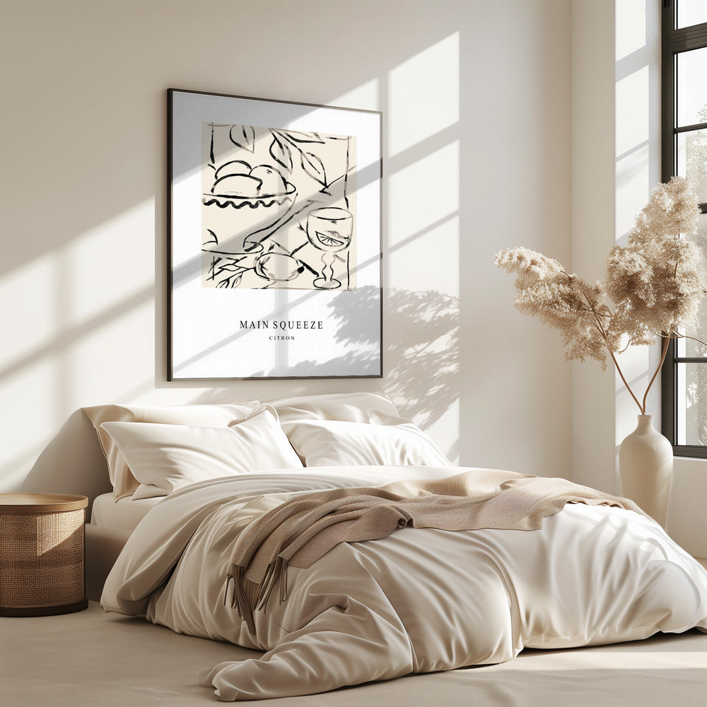 Abstrakte Obstschale und Glas | Poster