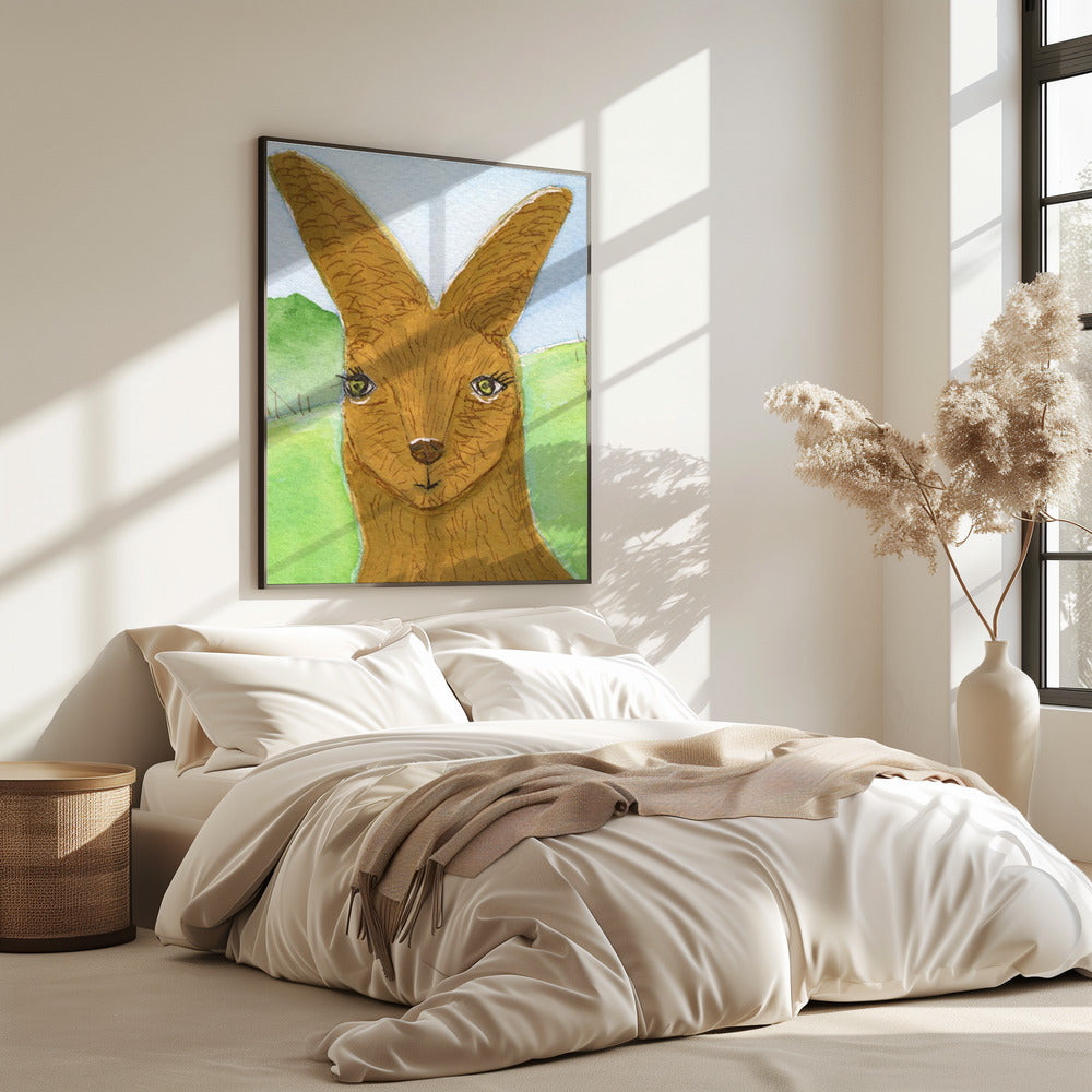 Känguru Wallaby Gesicht Kinderzimmer | Poster