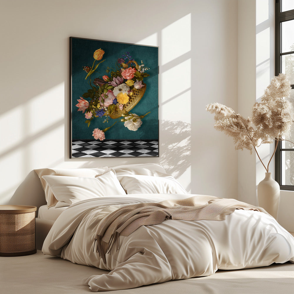 Schwimmender Blumenkorb | Poster