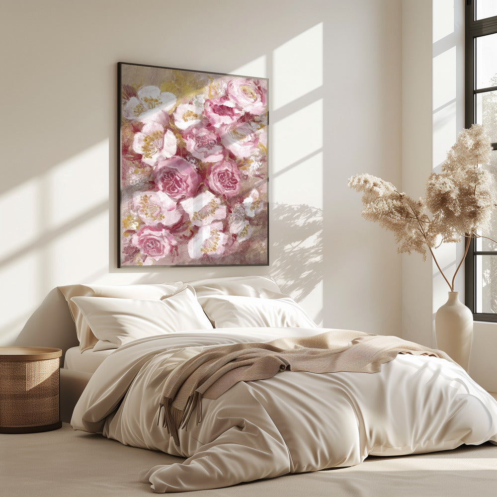 Blumenstrauß mit rosa Rosen | Poster