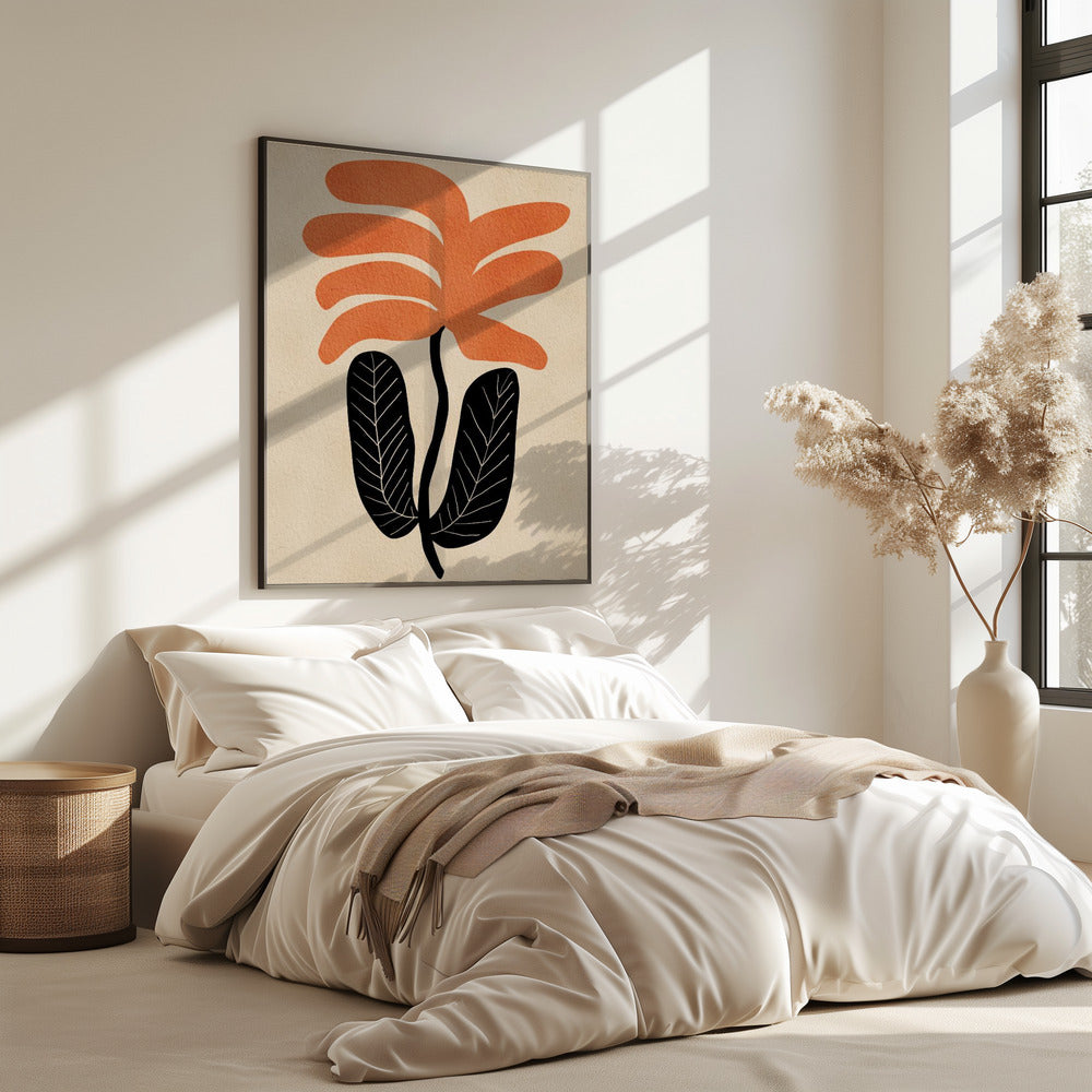Orangefarbene Blumenblume | Poster