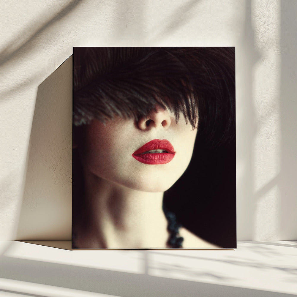 Lippen und Feder | Leinwand