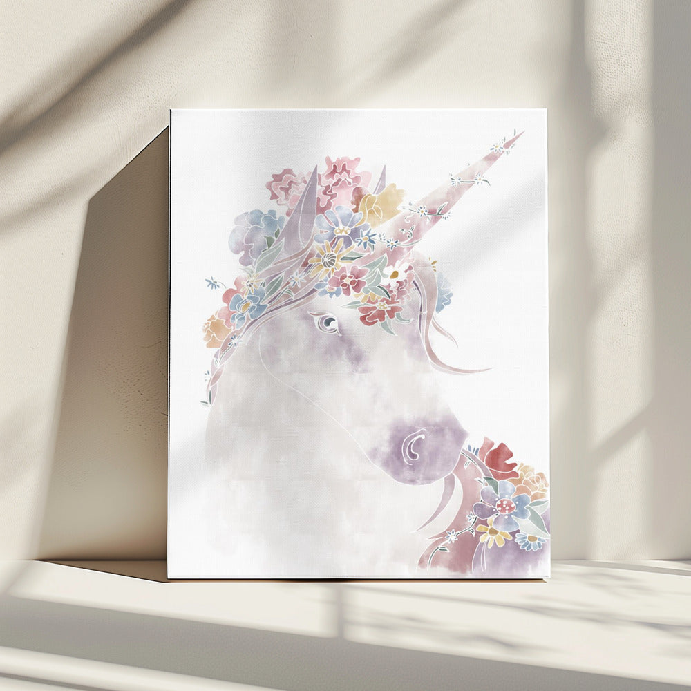 Einhorn Blumen | Leinwand
