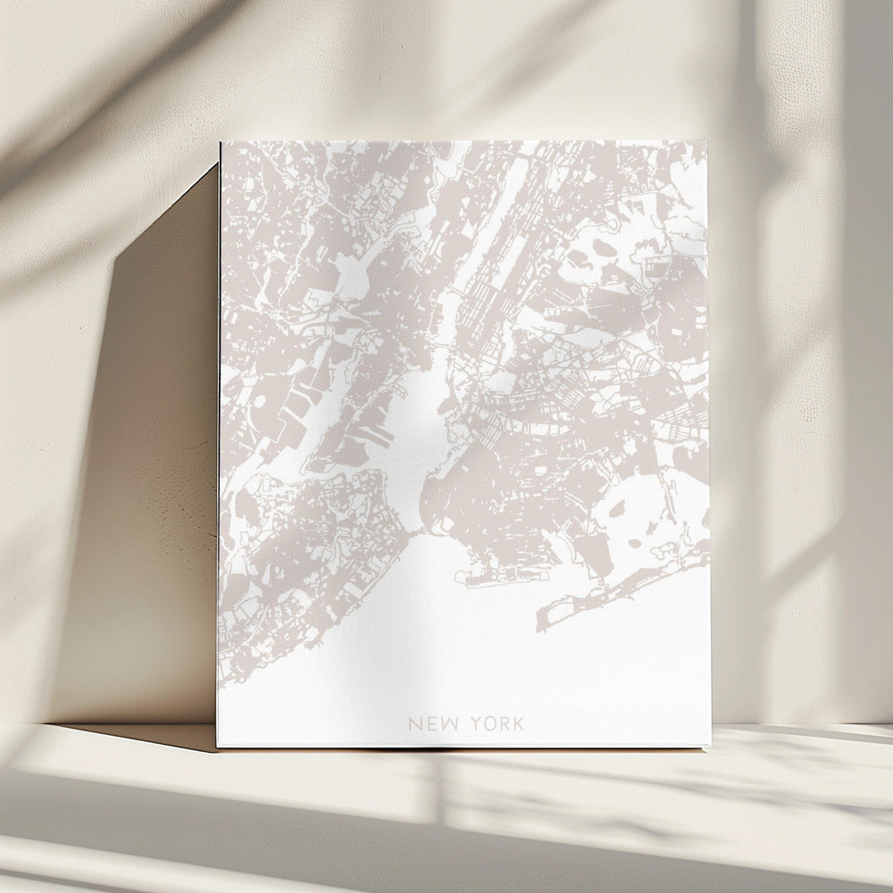 New York Karte | Leinwand