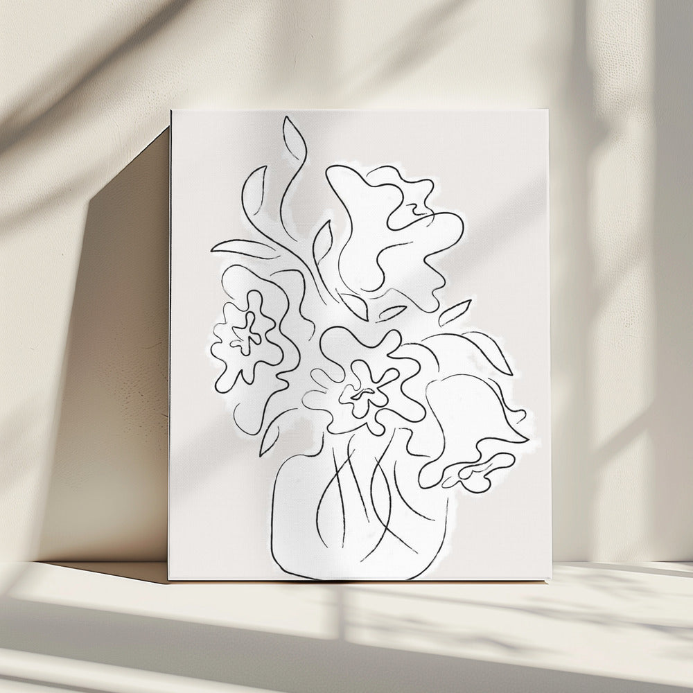Blumenstrauß Grau | Leinwand