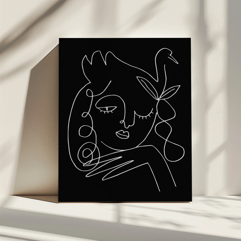 lineart_swan_black_vector_005 | Leinwand
