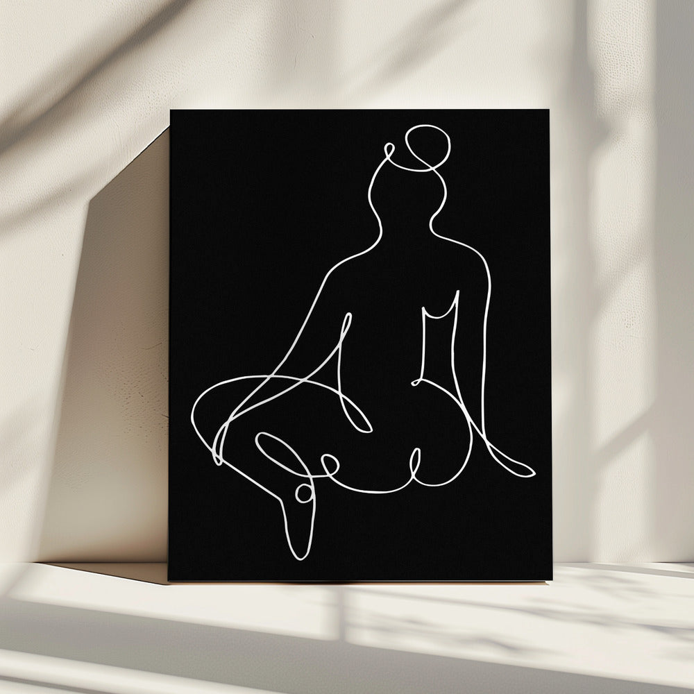 lineart_nude black pica_002_Schwarz | Leinwand
