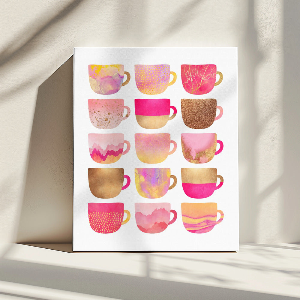 Hübsche rosa Kaffeetassen | Leinwand
