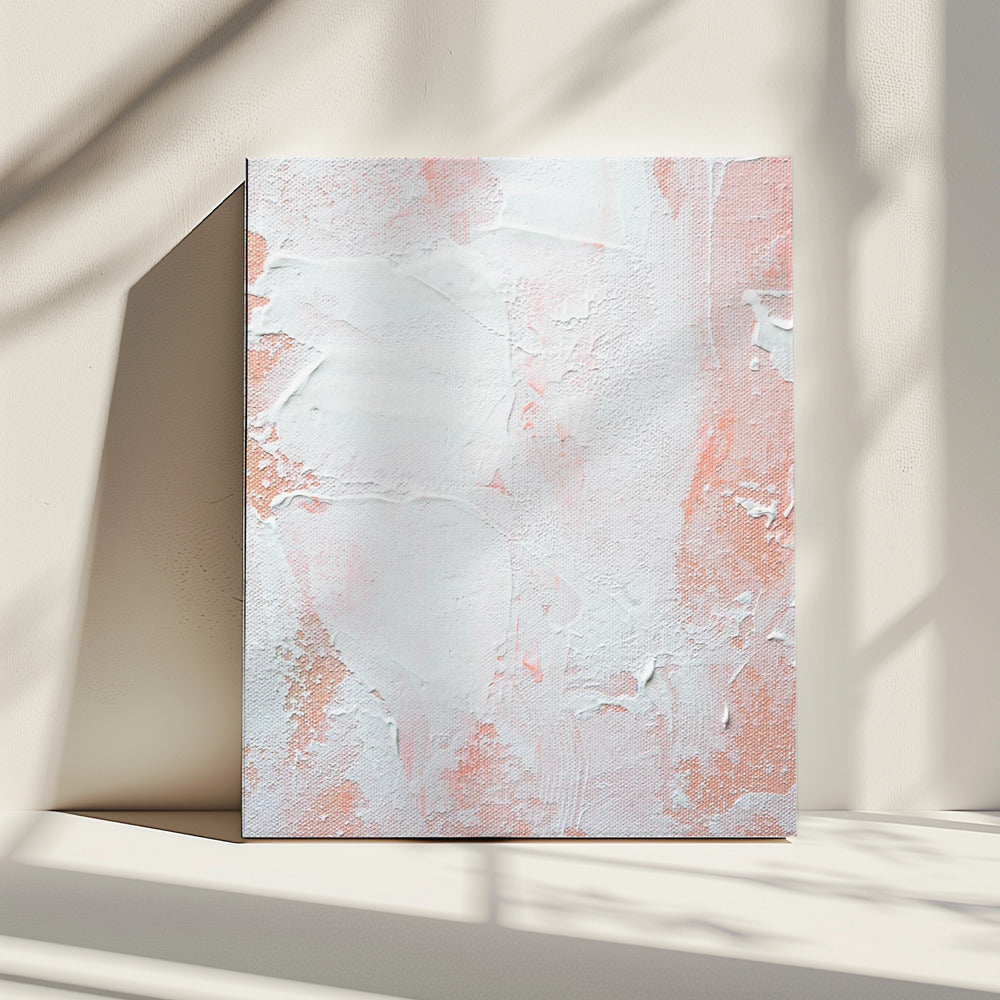 Minimalistisches Design mit Pfirsich- und Weißtönen | Leinwand