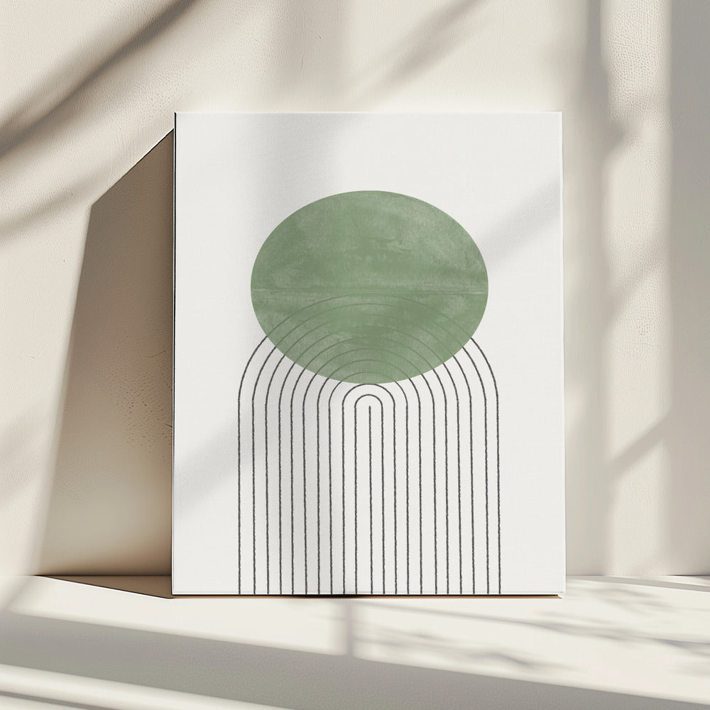 Grüne Orbit Echoes | Leinwand
