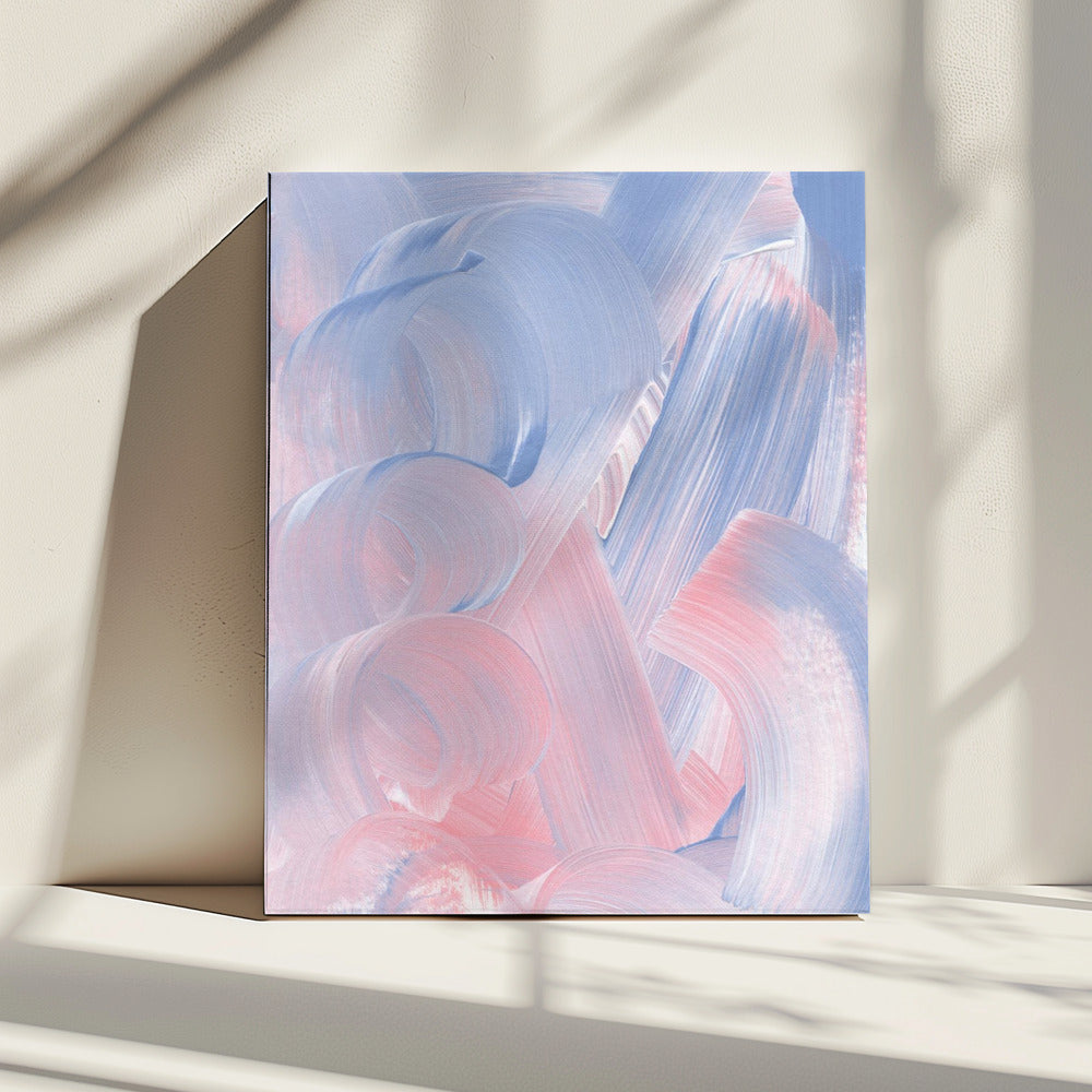 Pastel Brushstrokes In Blue And Pink Hues | Canvas