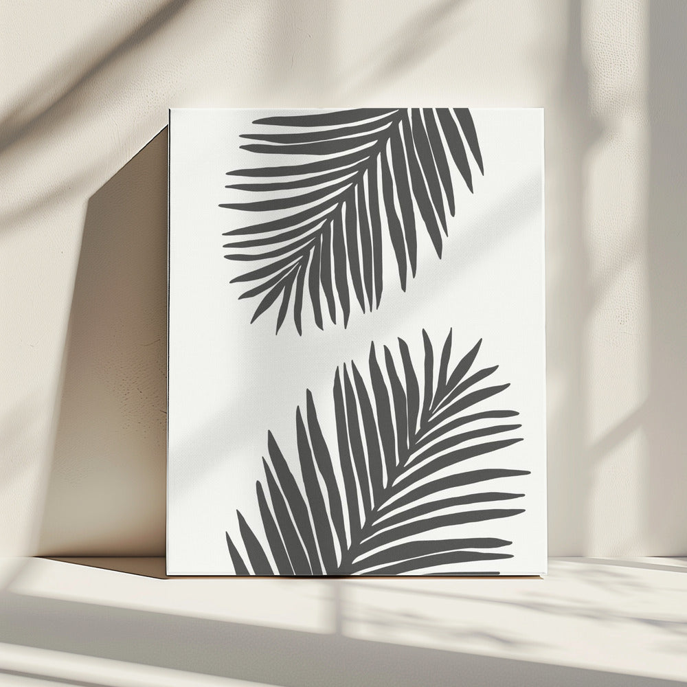 PALM LEAF 12 GRAPHITE GRAY | Canvas