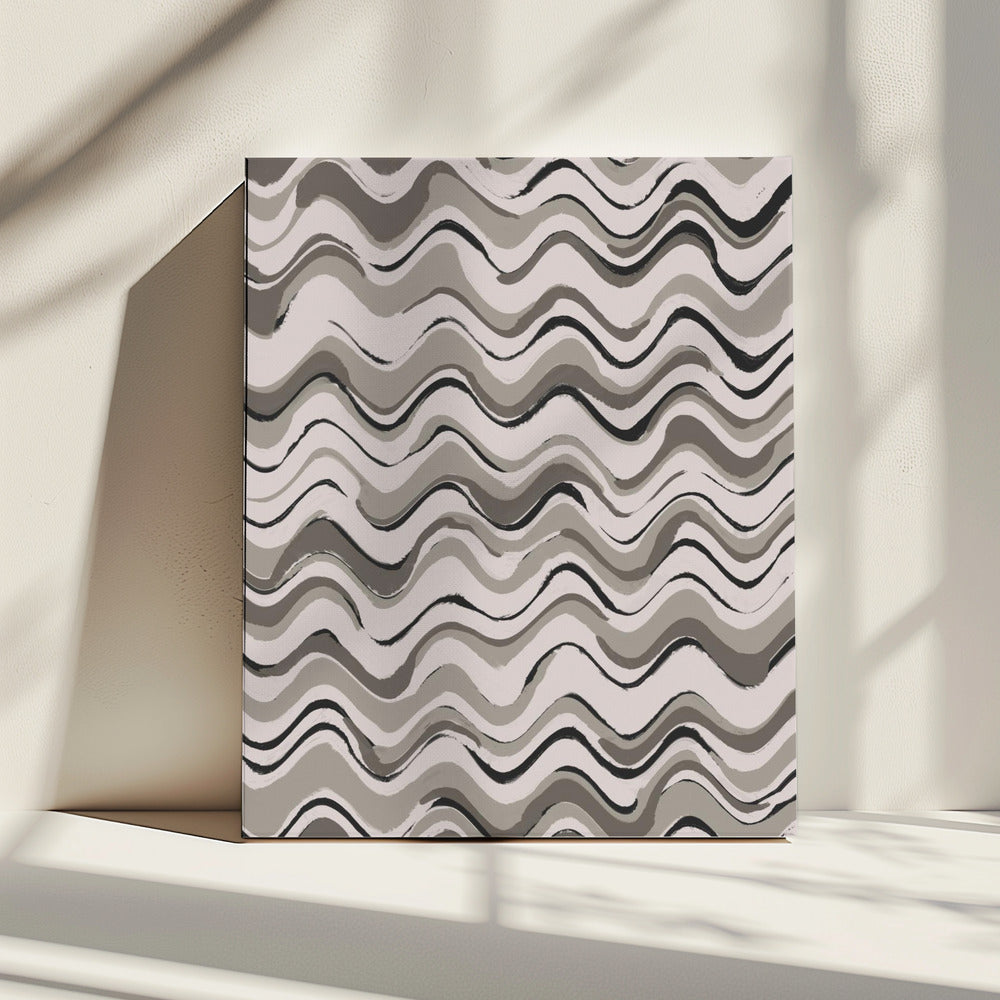 Monochrome Wellen | Leinwand