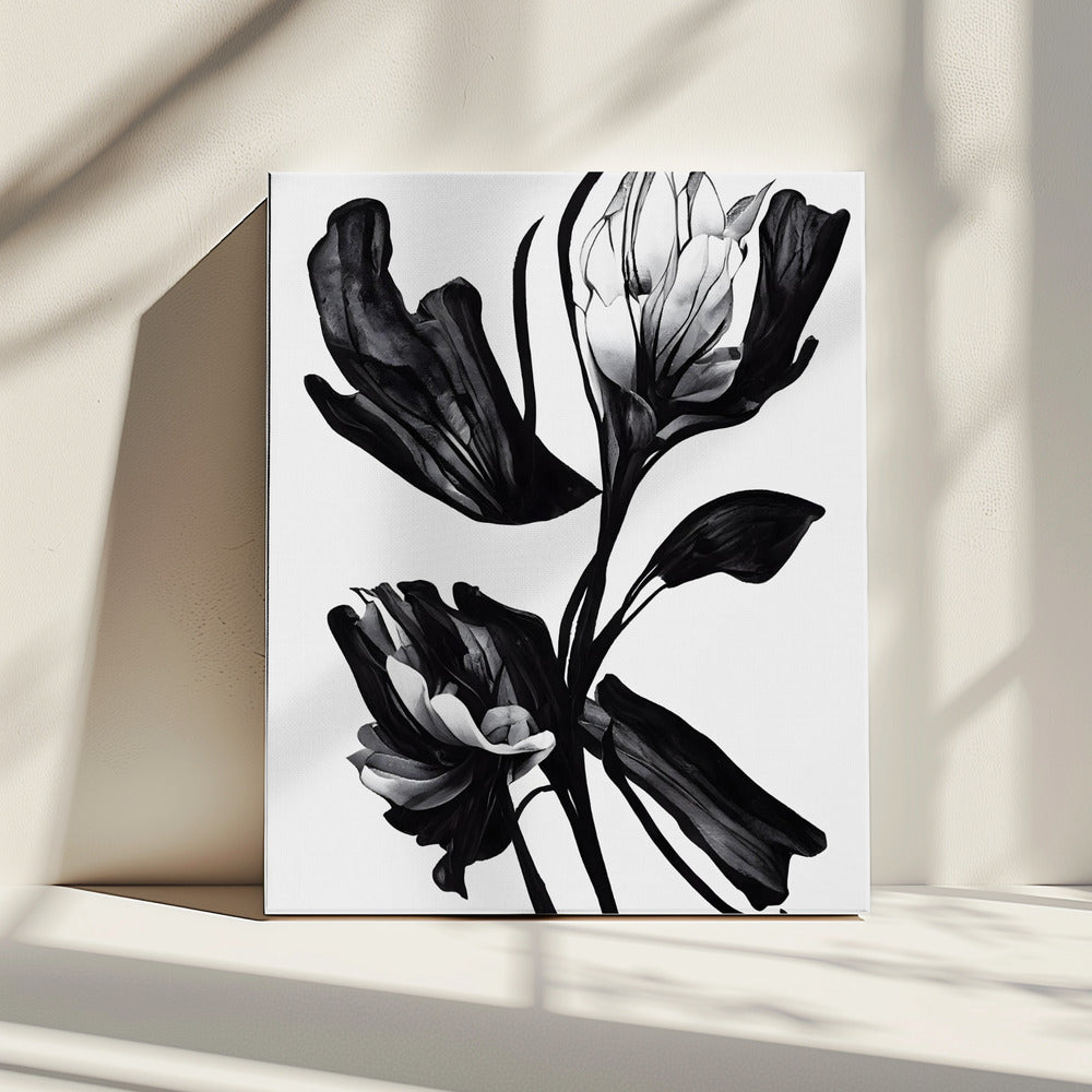 Schwarze Blume | Leinwand