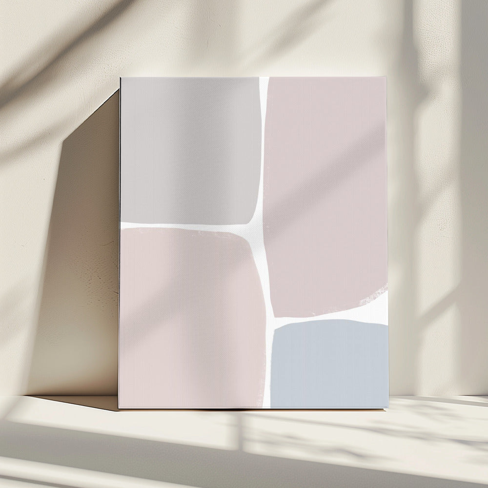 Gedämpfte geometrische Blöcke | Leinwand