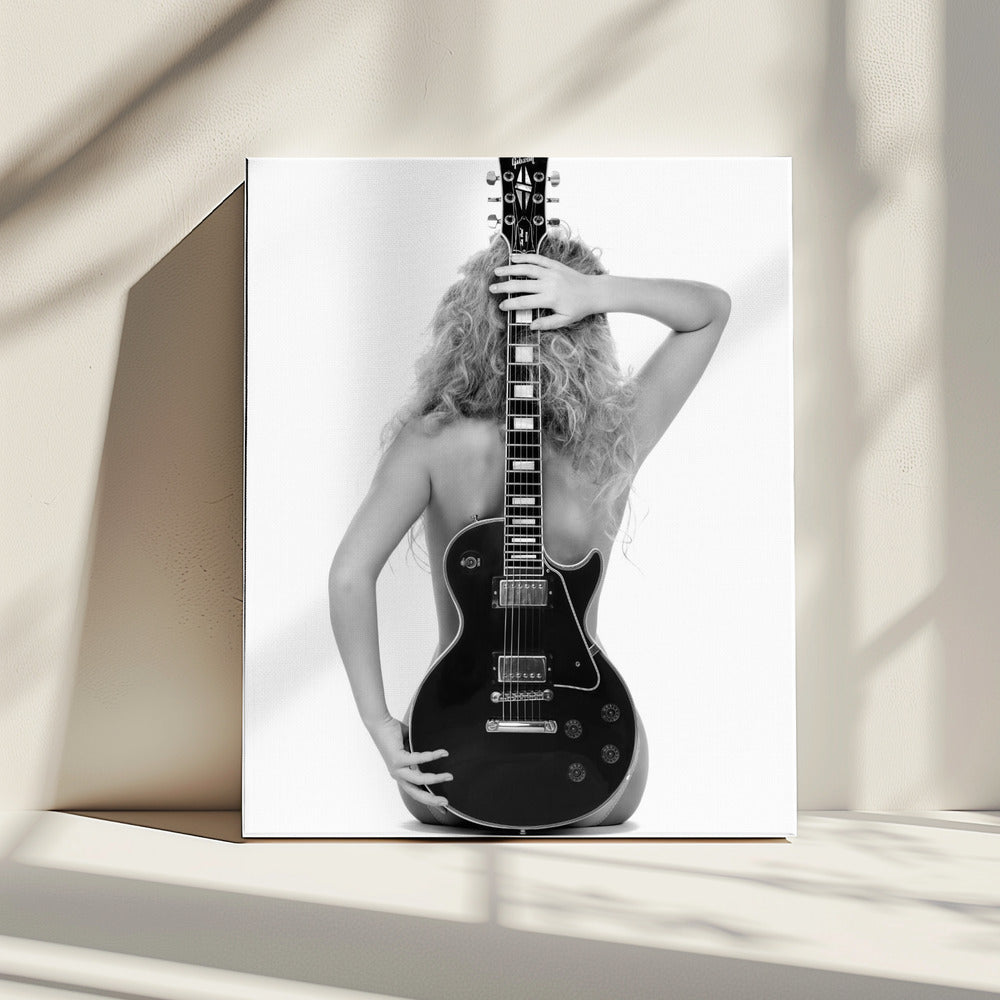 Lady und die Les Paul | Leinwand