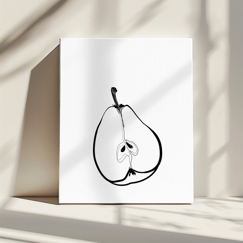 Line Art Halbe Birne | Leinwand