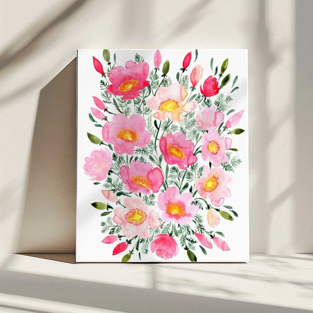 Winterlynn Blumenstrauß in Rosa | Leinwand