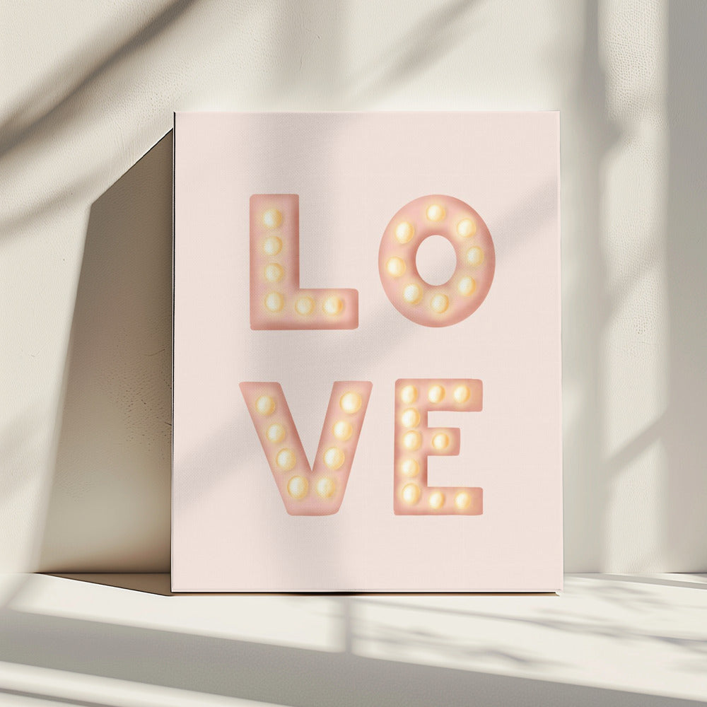 LOVE Leuchtbuchstaben Rosa | Leinwand