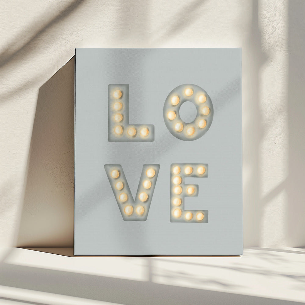 LOVE Leuchtbuchstaben Grün | Leinwand