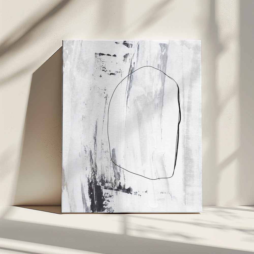 Black Strokes And A Delicate Outline | Canvas