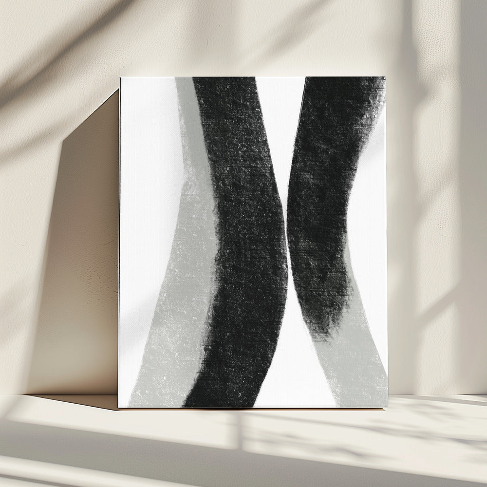 Black And Grey Strokes On A White Background | Canvas