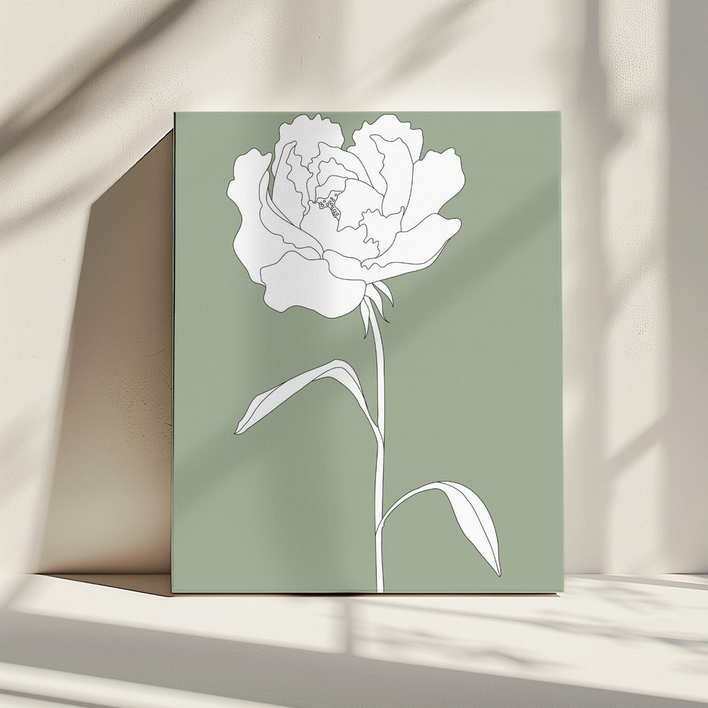 Rose in Grün | Leinwand
