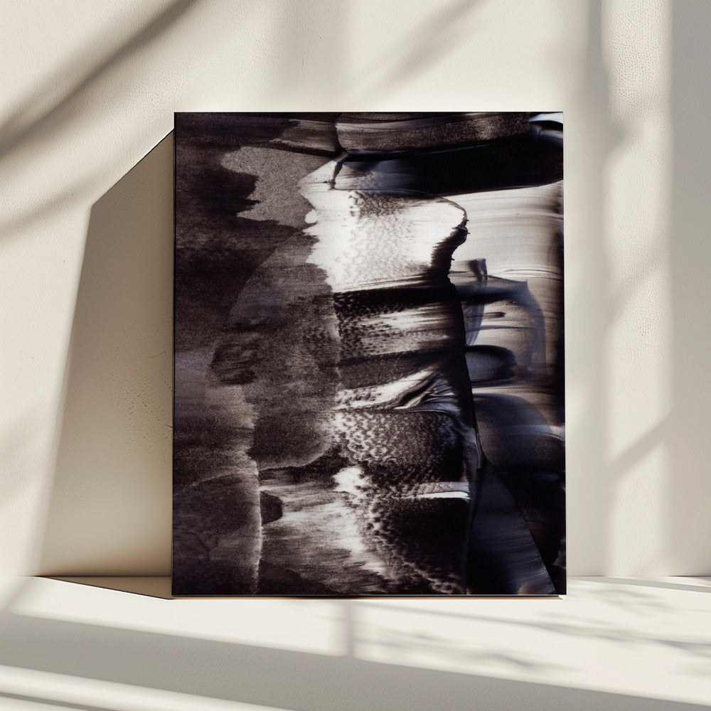 Monochrome Texturen und fließende Pinselstriche | Leinwand