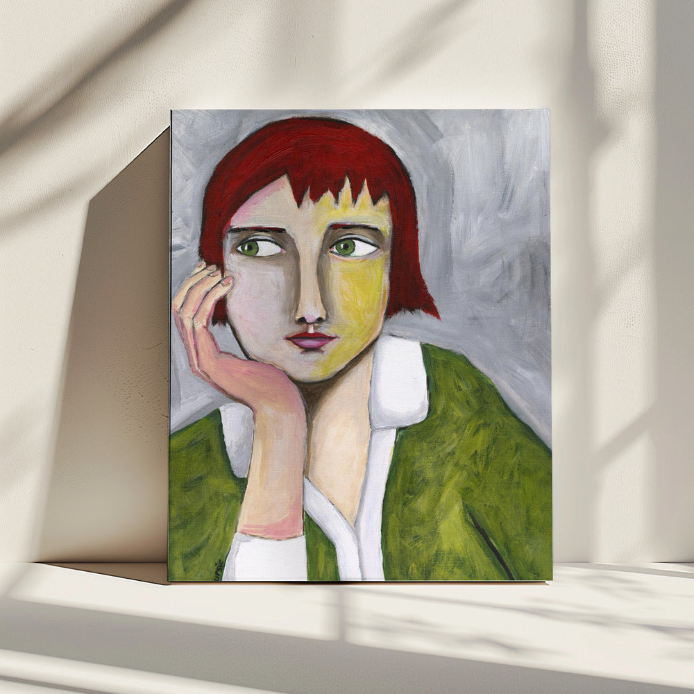 Denkende Dame | Leinwand