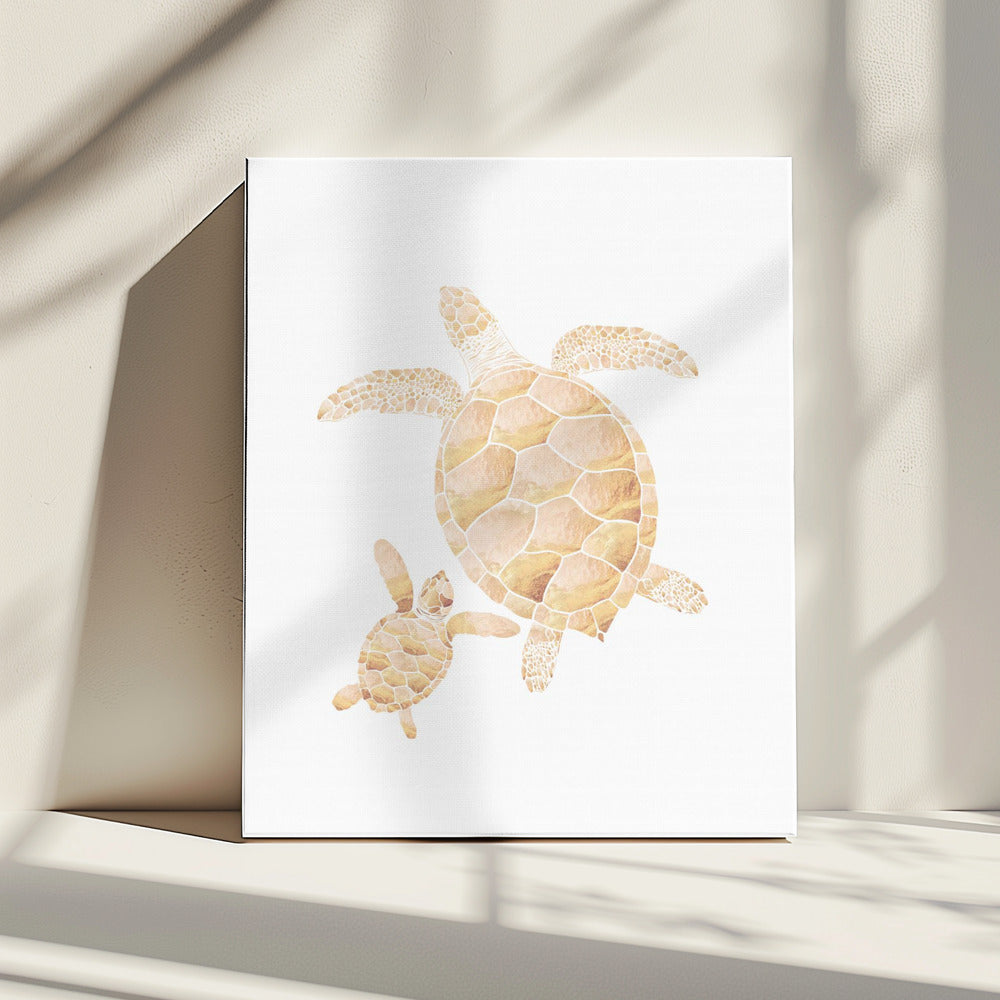 Goldweiße Schildkröten | Leinwand