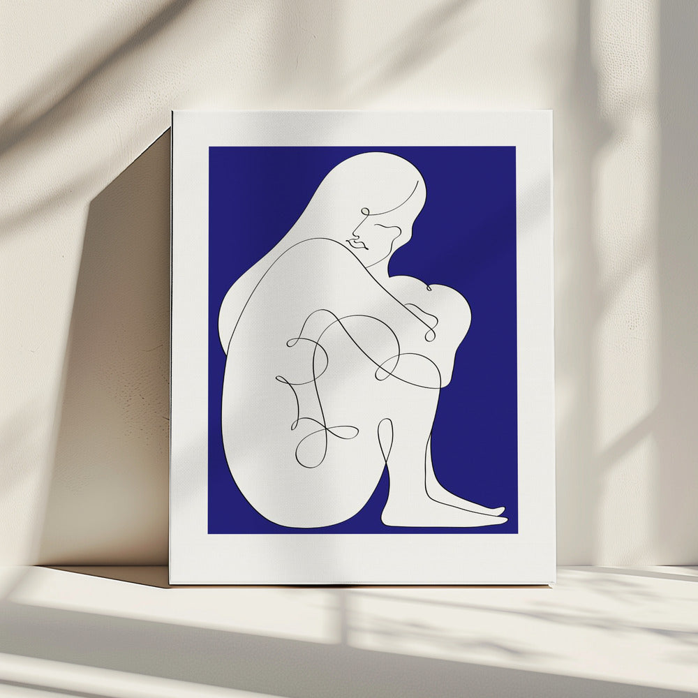 Sitzende Frau Blau | Leinwand
