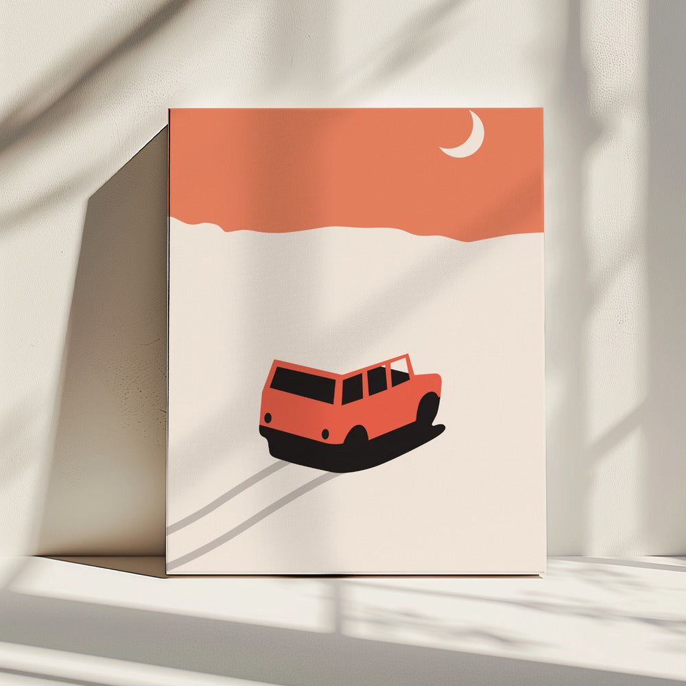 Car In Desert | Canvas